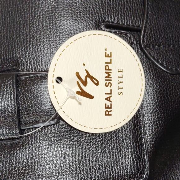 Real Simple Style Faux Leather Satchel/ Shoulder Bag - Picture 5 of 9